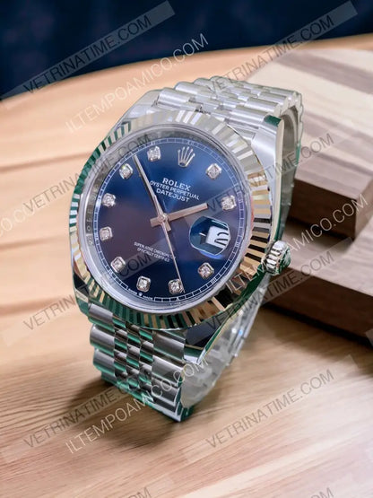 repliche rolex - Datejust 36mm acciaio blu con brillantini - rolex replica