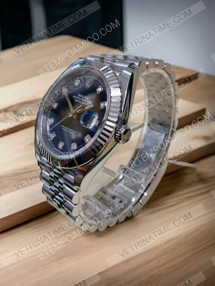 repliche rolex - Datejust 36mm acciaio blu con brillantini - rolex replica