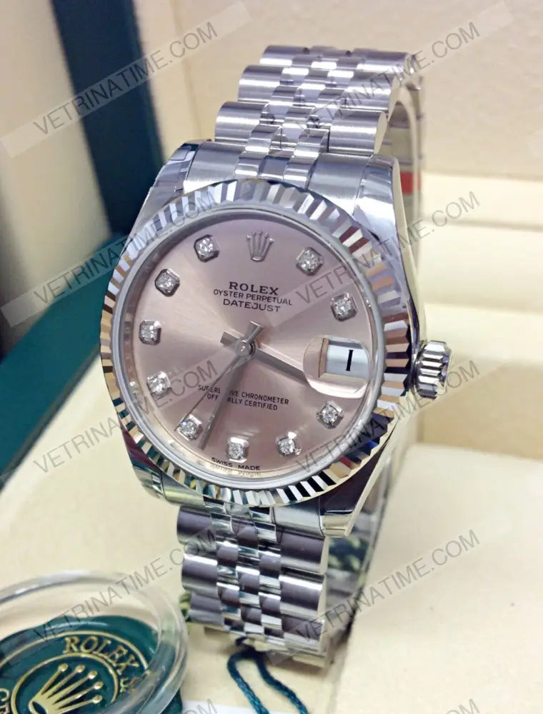 repliche rolex - Datejust 36mm acciaio Pink con brillantini - rolex replica