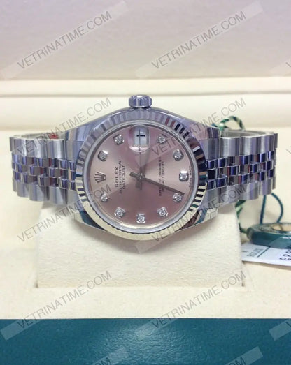 repliche rolex - Datejust 36mm acciaio Pink con brillantini - rolex replica