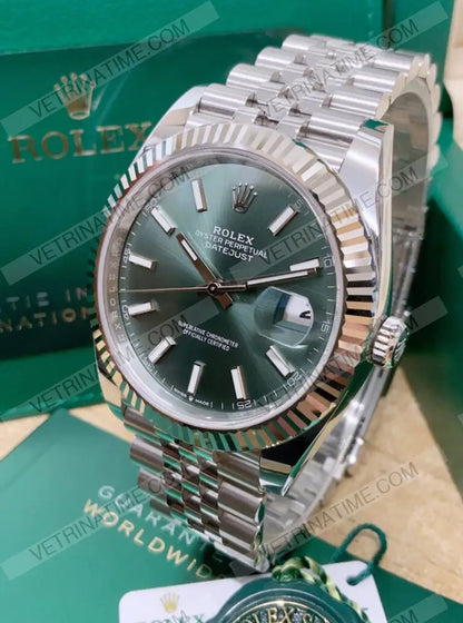 repliche rolex - Datejust 41mm jubile Mint Green - rolex replica