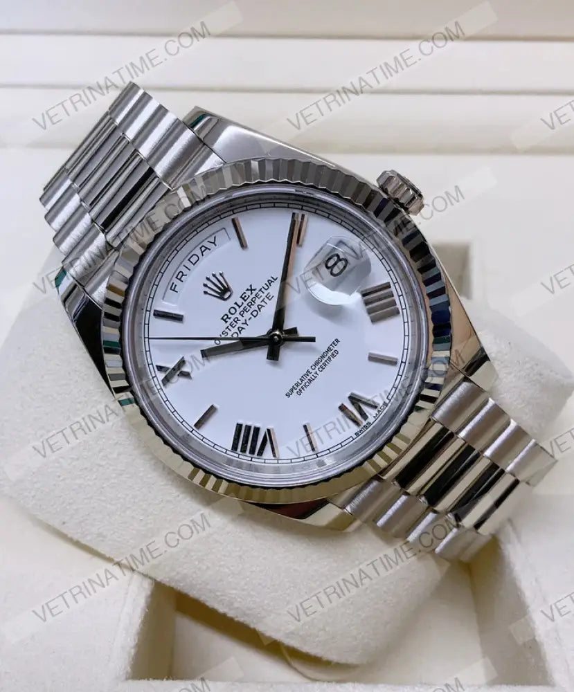 Day Date 40Mm Bianco Orologi Da Polso