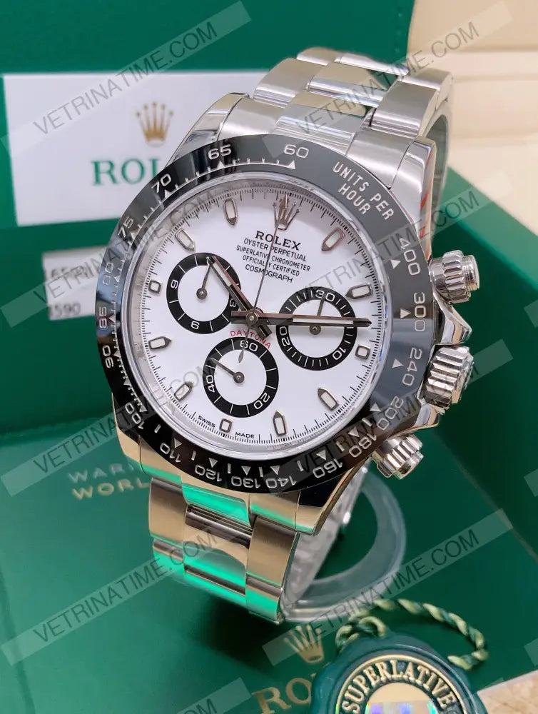 Daytona Crono Acciaio Ceramica Bianco Orologi Da Polso