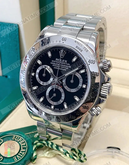 repliche rolex - Daytona crono acciaio classico Nero - rolex replica