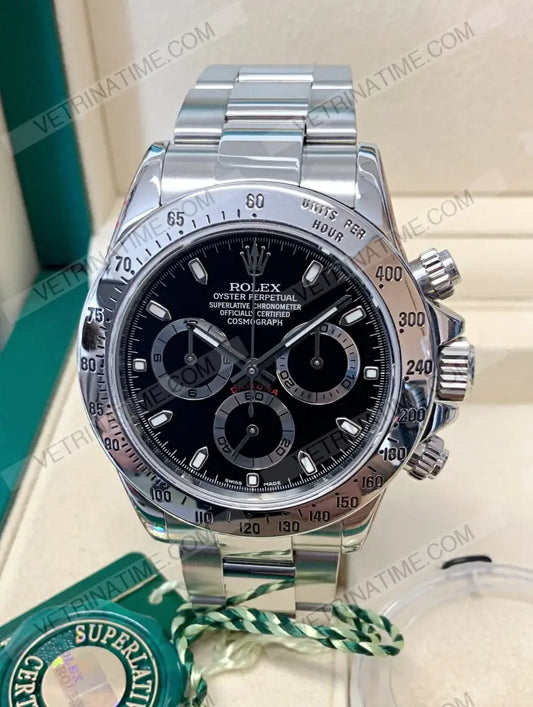 repliche rolex - Daytona crono acciaio classico Nero - rolex replica