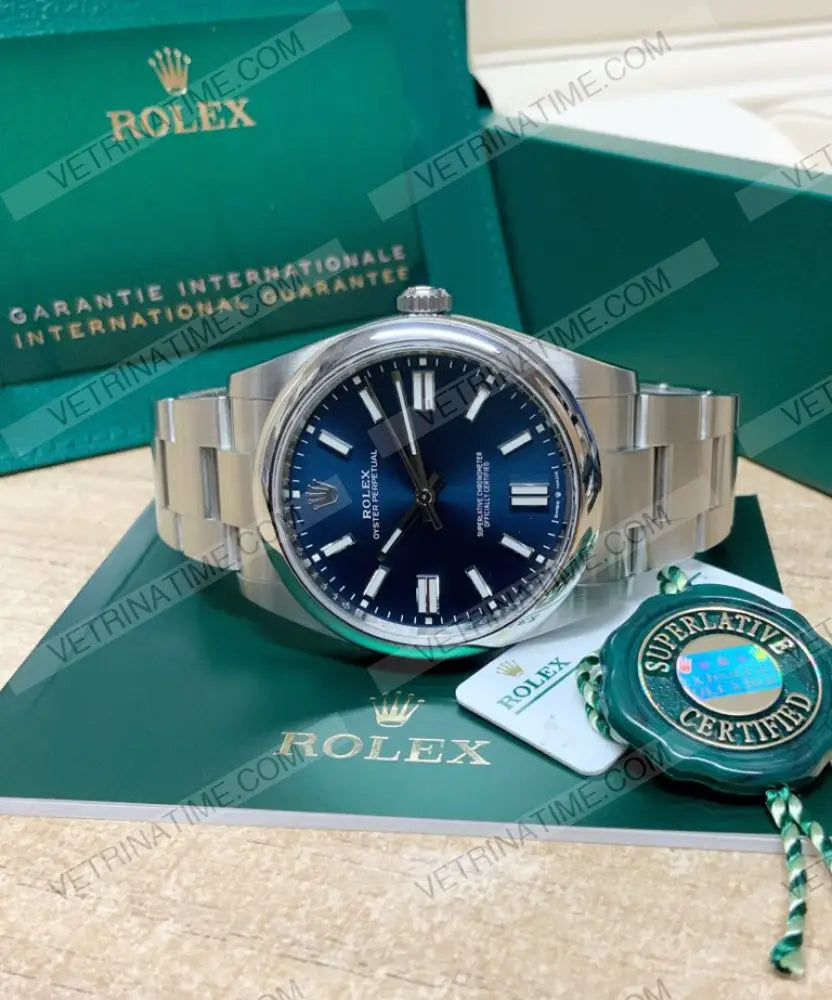 Oyster Perpetual 36Mm Blu Orologi Da Polso